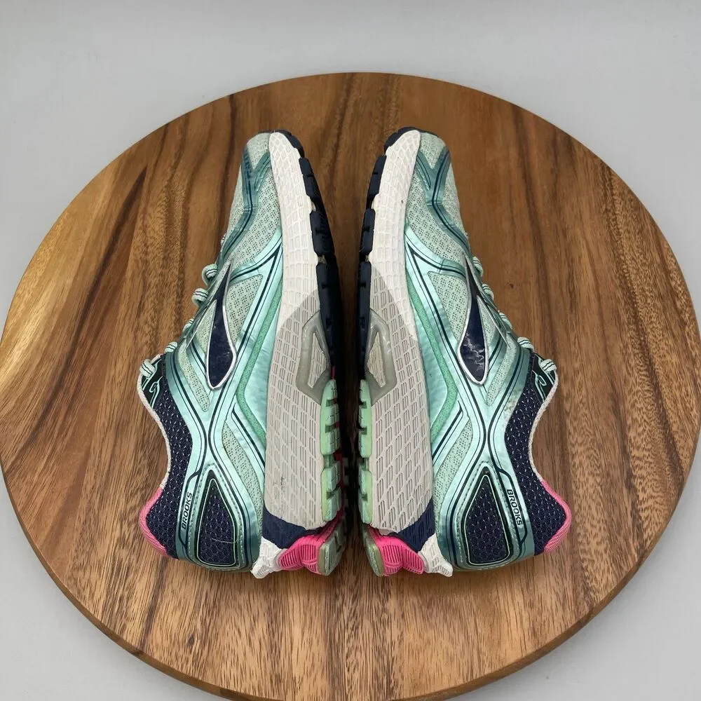 Brooks Adrenaline GTS16 Shoes Womens Size 7B Green Pink Running Comfort Walking